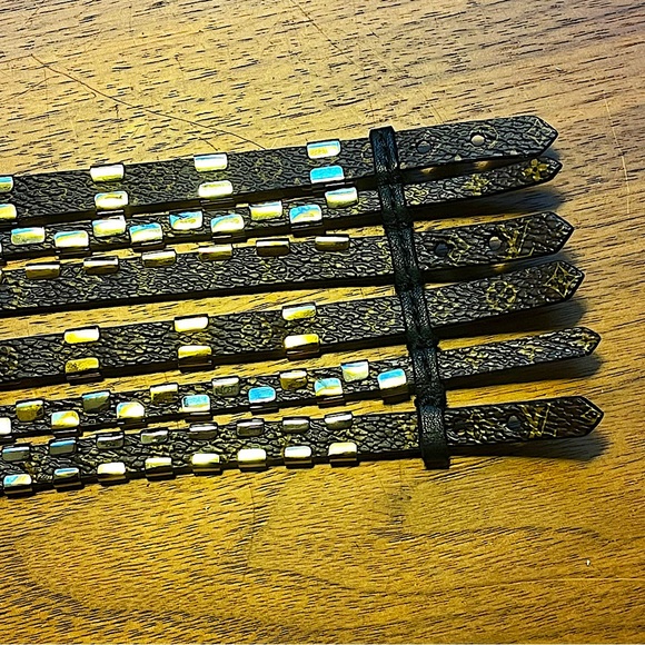 Authentic Vuitton Rare 6 Strap Monogram Silver Hardware Runway Cuff Bracelet - Picture 9 of 9